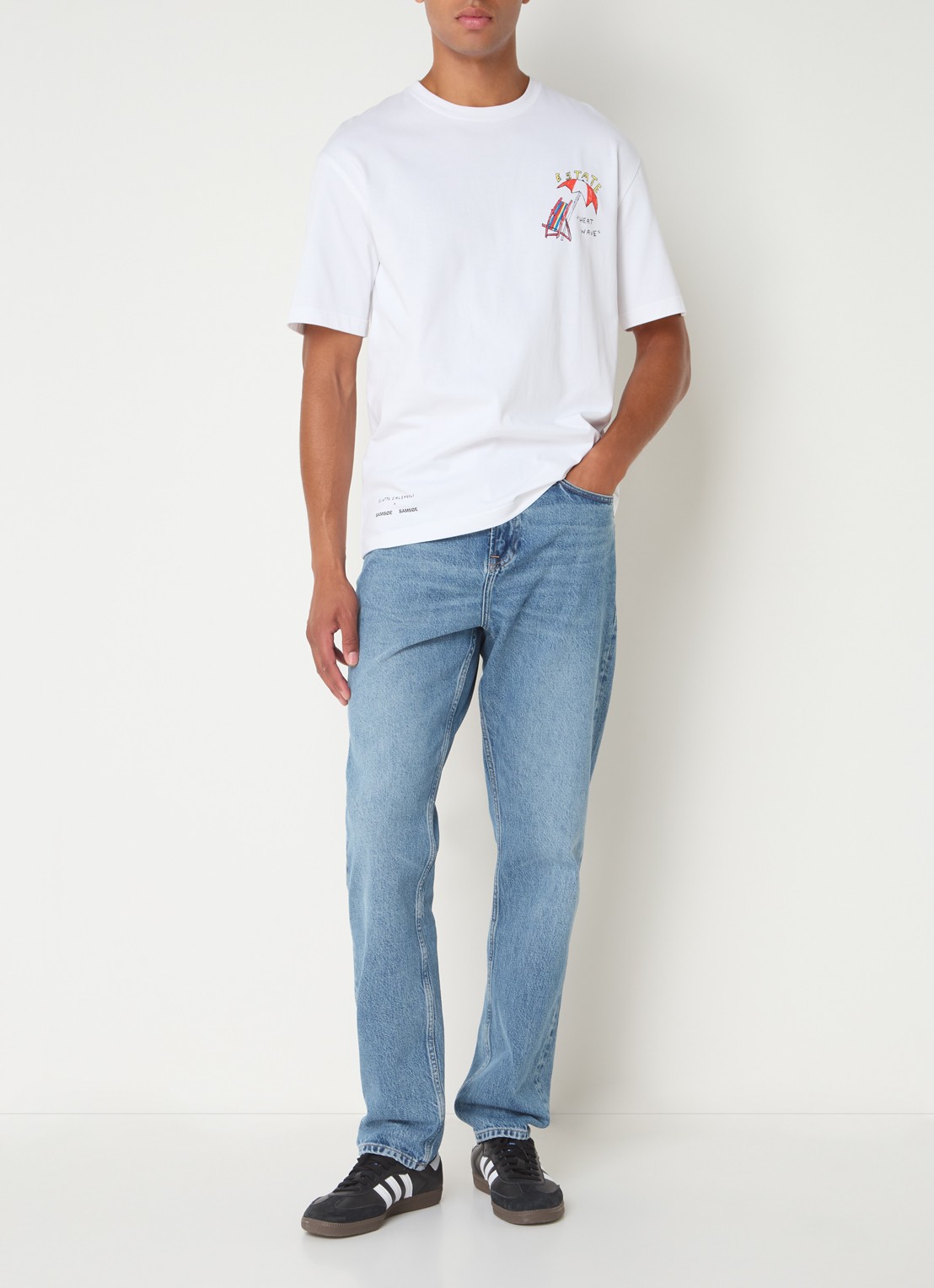 SAMSØE SAMSØE Cosmo straight leg jeans van  katoen met medium wassing - voorkant 5 indigo