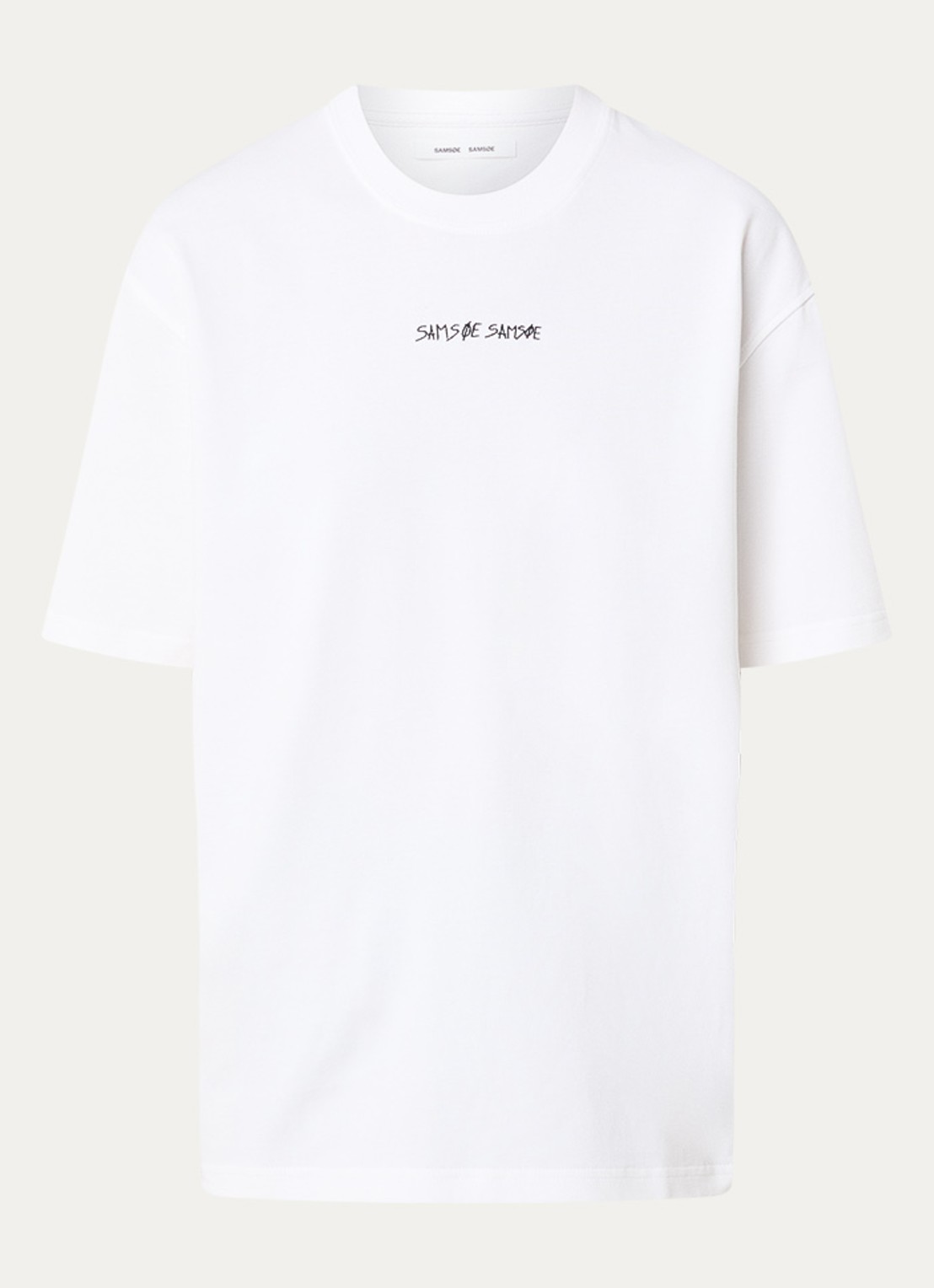 SAMSØE SAMSØE Dinner T-shirt met logo- en backprint - voorkant 2 wit