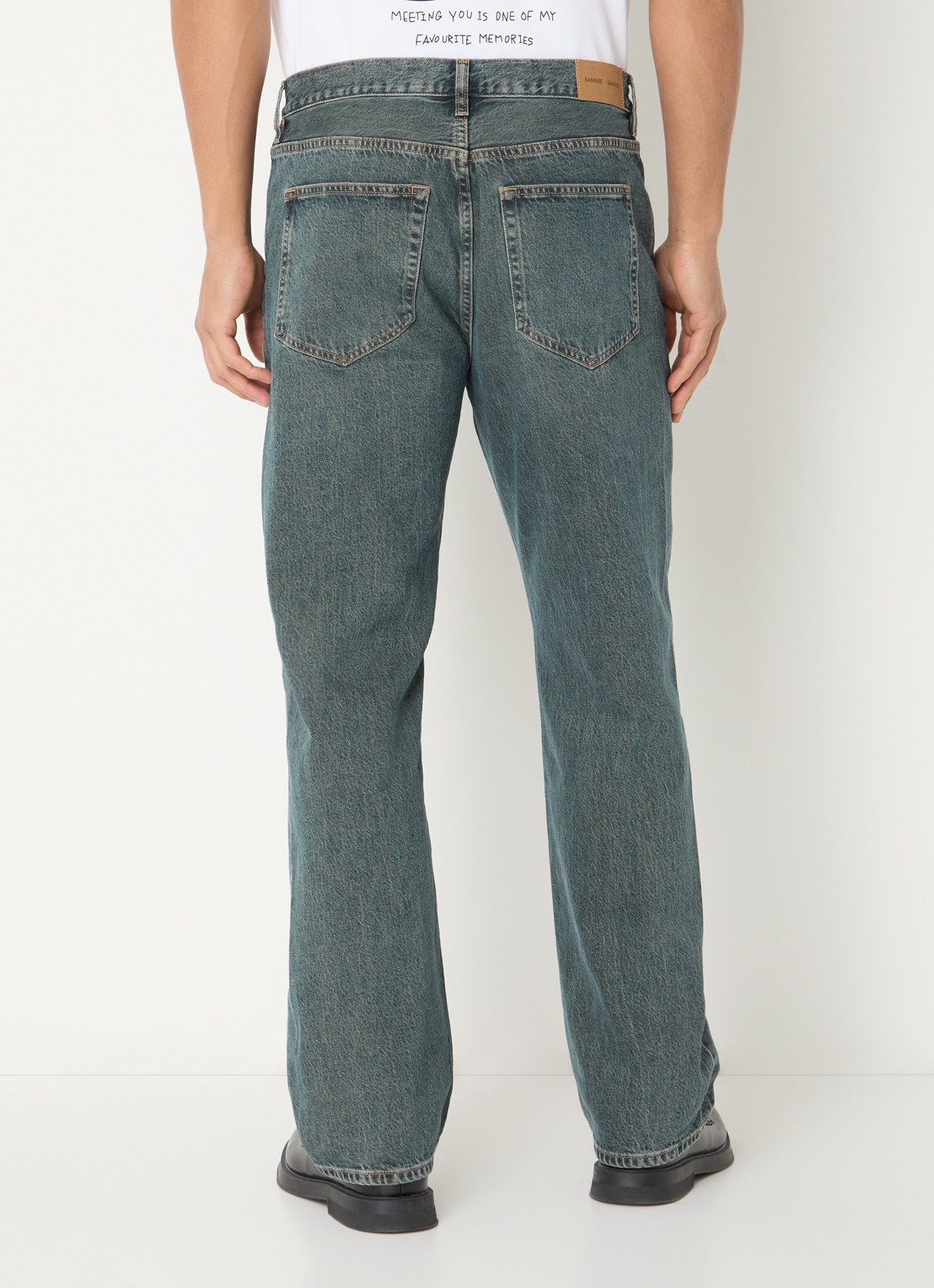 SAMSØE SAMSØE Eddie straight leg jeans met medium wassing - achterkant 3 indigo