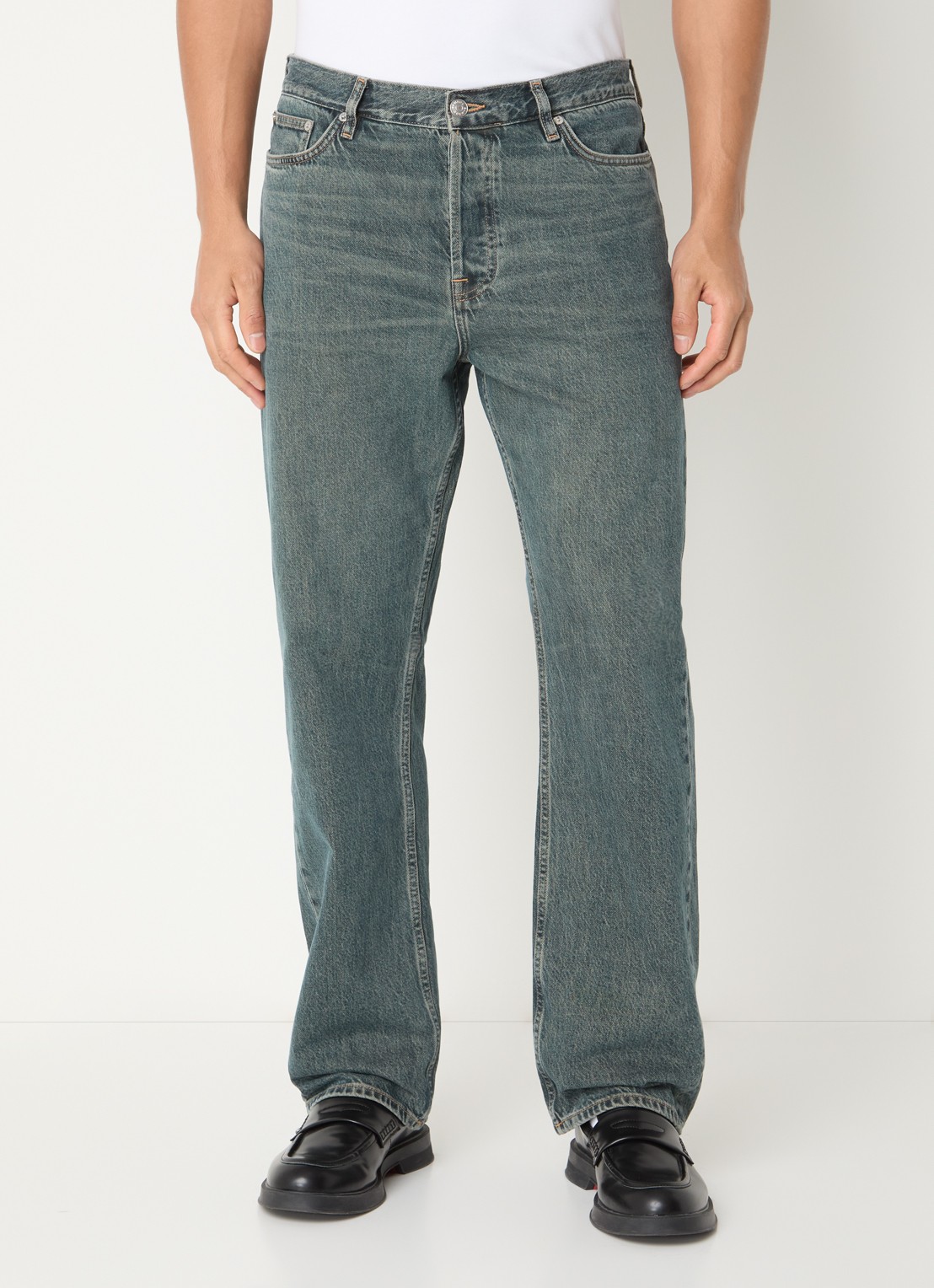 SAMSØE SAMSØE Eddie straight leg jeans met medium wassing - detail indigo
