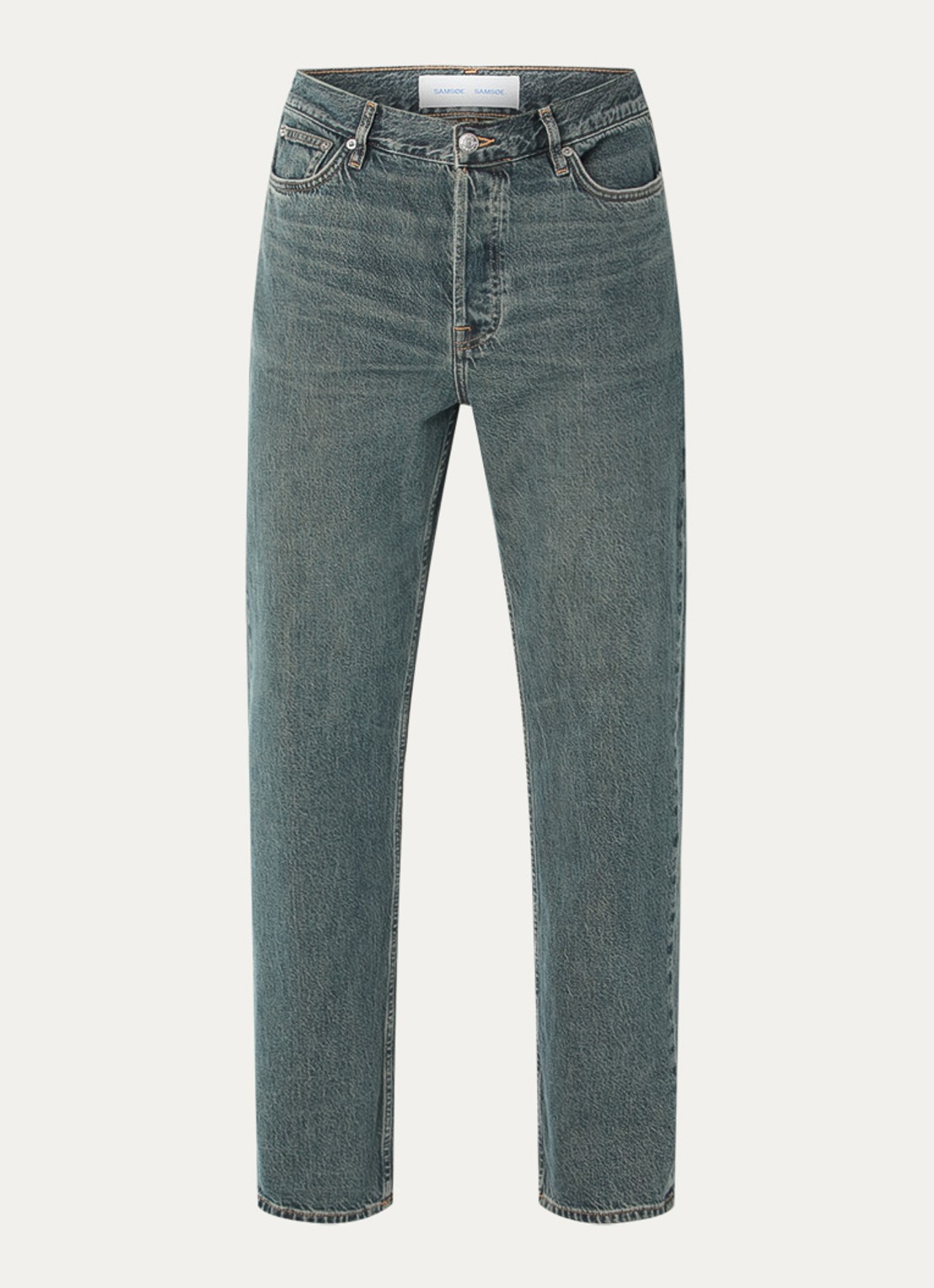 SAMSØE SAMSØE Eddie straight leg jeans met medium wassing - voorkant 4 indigo