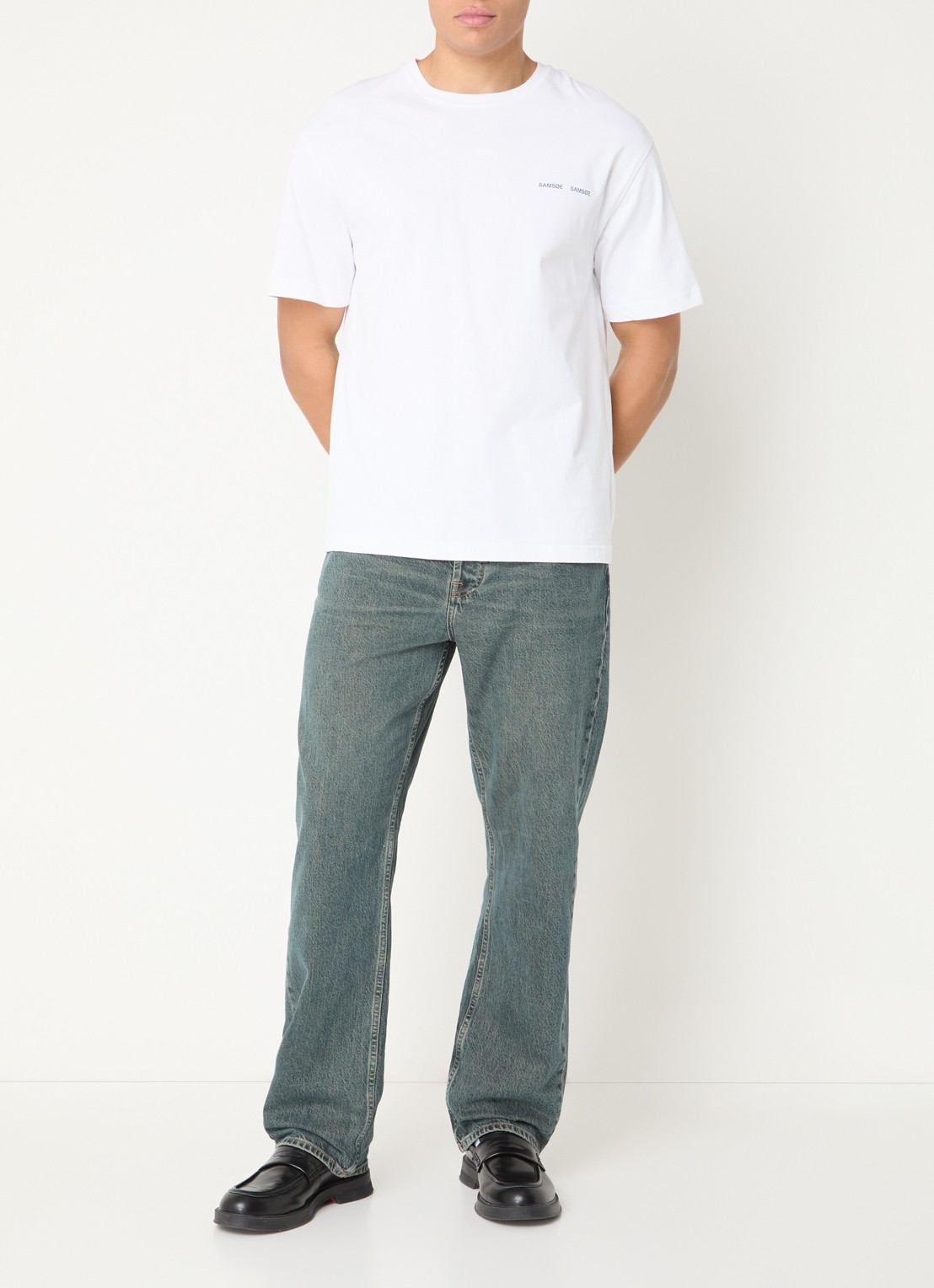 SAMSØE SAMSØE Eddie straight leg jeans met medium wassing - voorkant 5 indigo