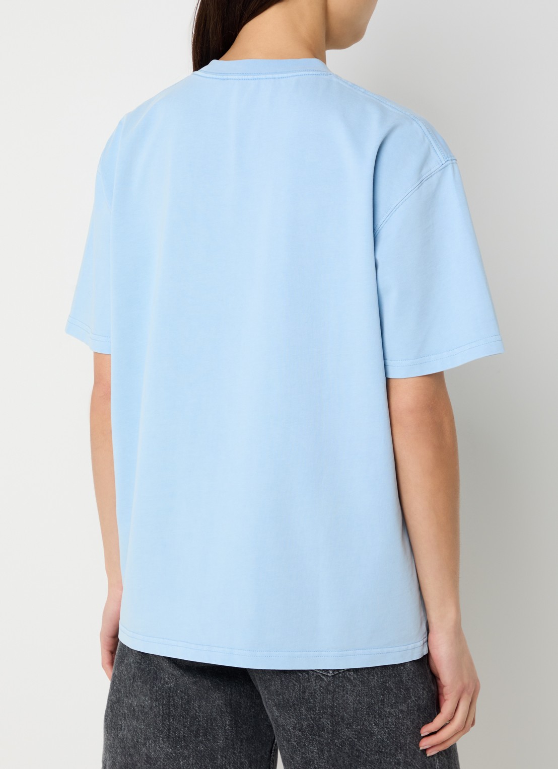 SAMSØE SAMSØE Eira T-shirt met ronde hals - achterkant lichtblauw