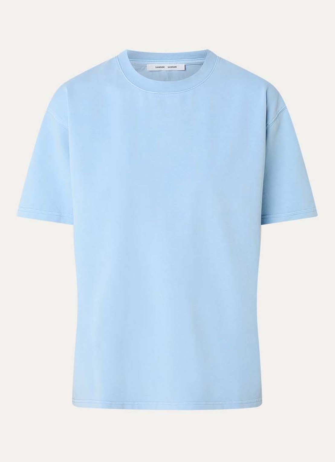 SAMSØE SAMSØE Eira T-shirt met ronde hals - voorkant 2 lichtblauw