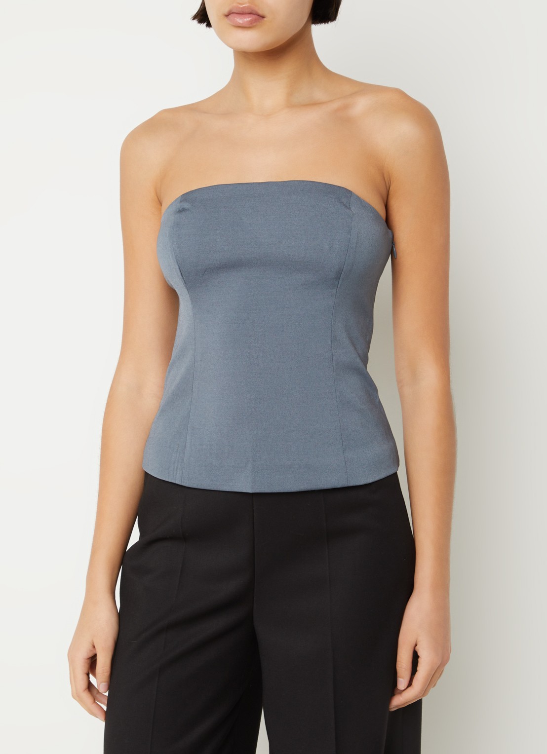 SAMSØE SAMSØE Elyn strapless top met smockwerk - detail 4 grijs