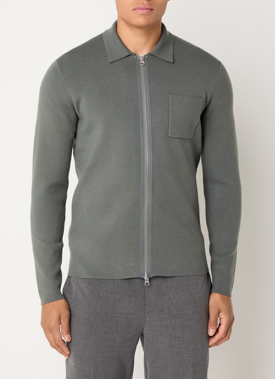 SAMSØE SAMSØE Guna vest met borstzak - detail 4 olijfgroen