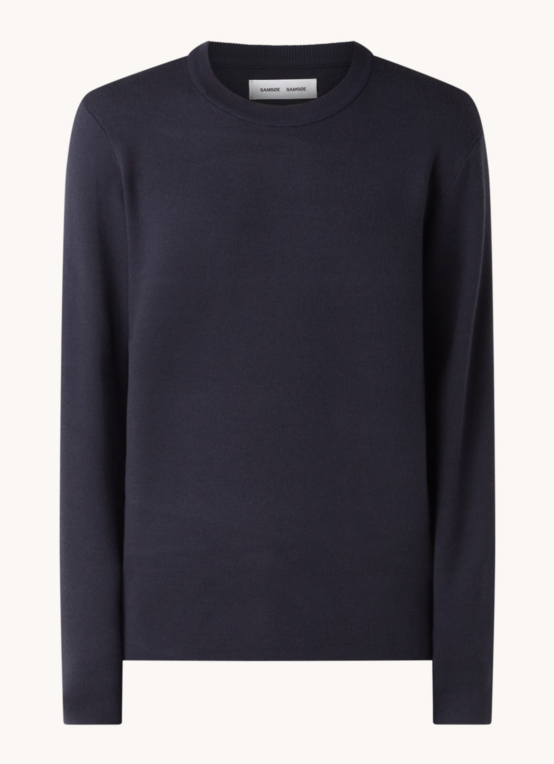 SAMSØE SAMSØE Gunan fijngebreide pullover met stretch  - voorkant donkerblauw