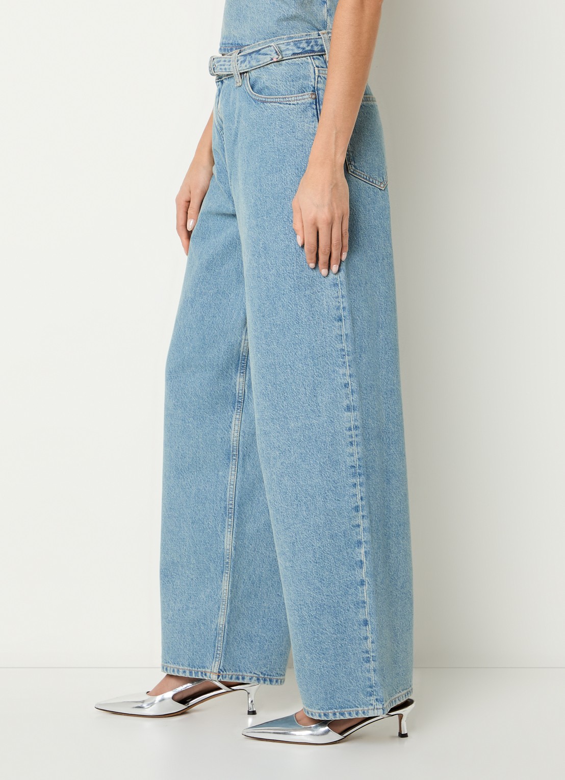 SAMSØE SAMSØE Harper high waist loose fit jeans met ceintuur - detail 2 indigo