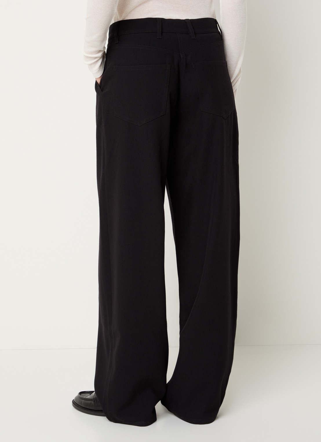 SAMSØE SAMSØE Harper high waist wide fit pantalon met steekzakken - achterkant 2 zwart