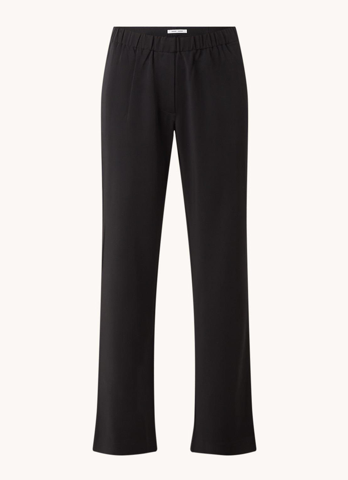 SAMSØE SAMSØE Hoys high waist straight fit trackpants van  polyester - voorkant zwart