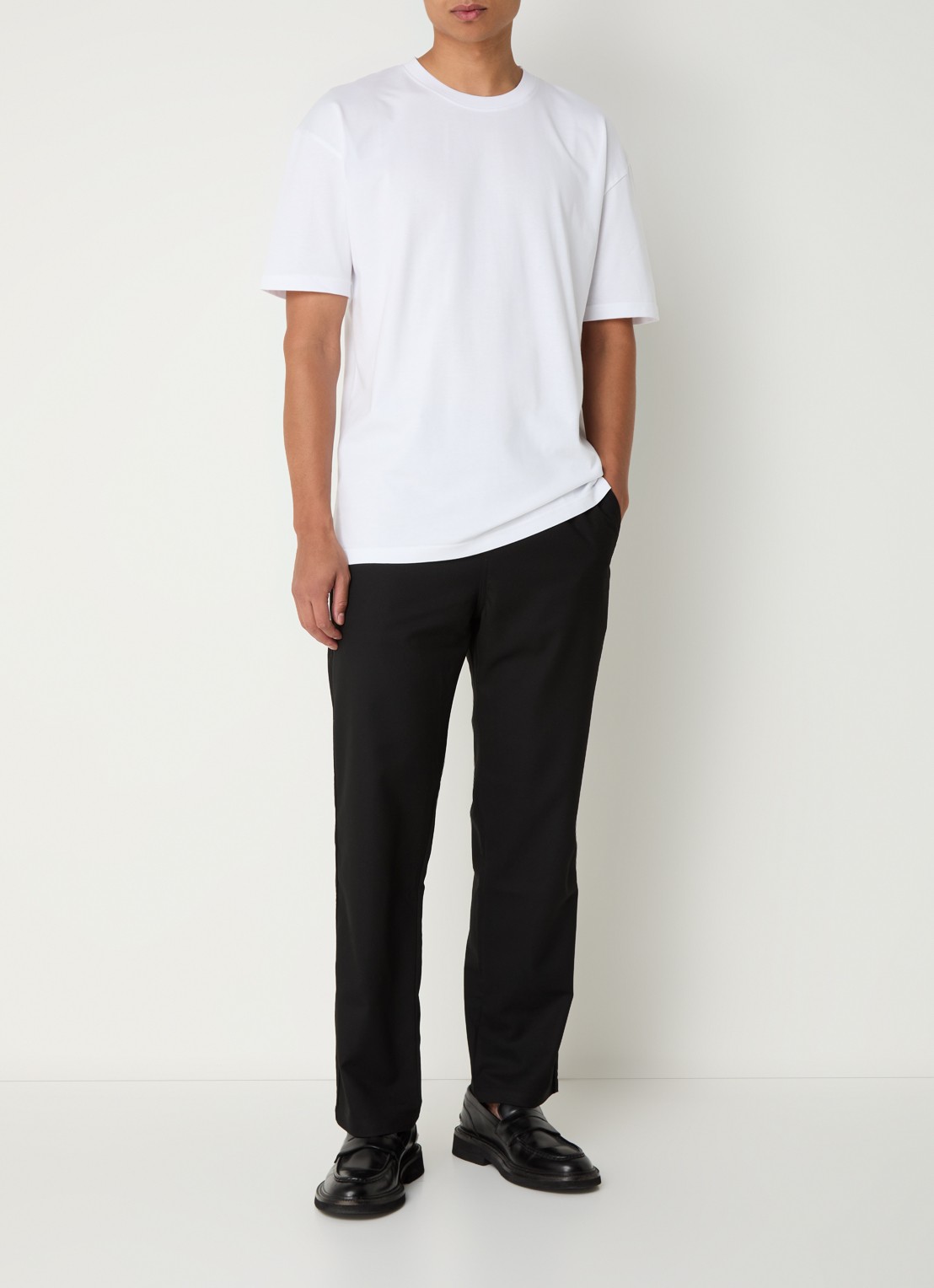 SAMSØE SAMSØE Jabari slim fit pantalon met steekzakken - voorkant 2 zwart