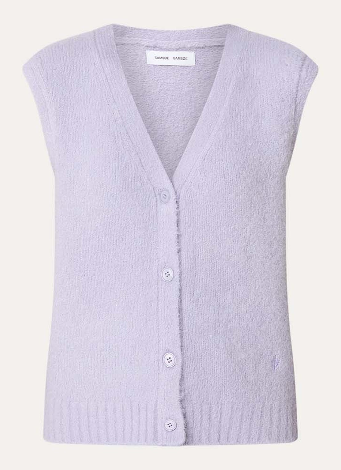 SAMSØE SAMSØE Jeanne fijngebreid gilet in alpaca wolblend - voorkant lichtpaars