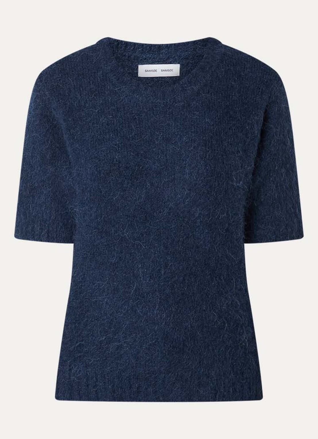 SAMSØE SAMSØE Jeanne fijngebreide top in alpaca wolblend - voorkant 2 indigo