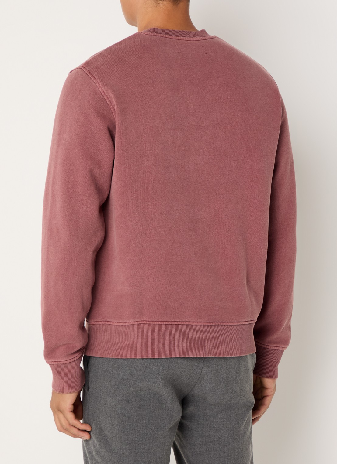 SAMSØE SAMSØE Joel sweater met logo en verwassen afwerking - achterkant 4 steenrood