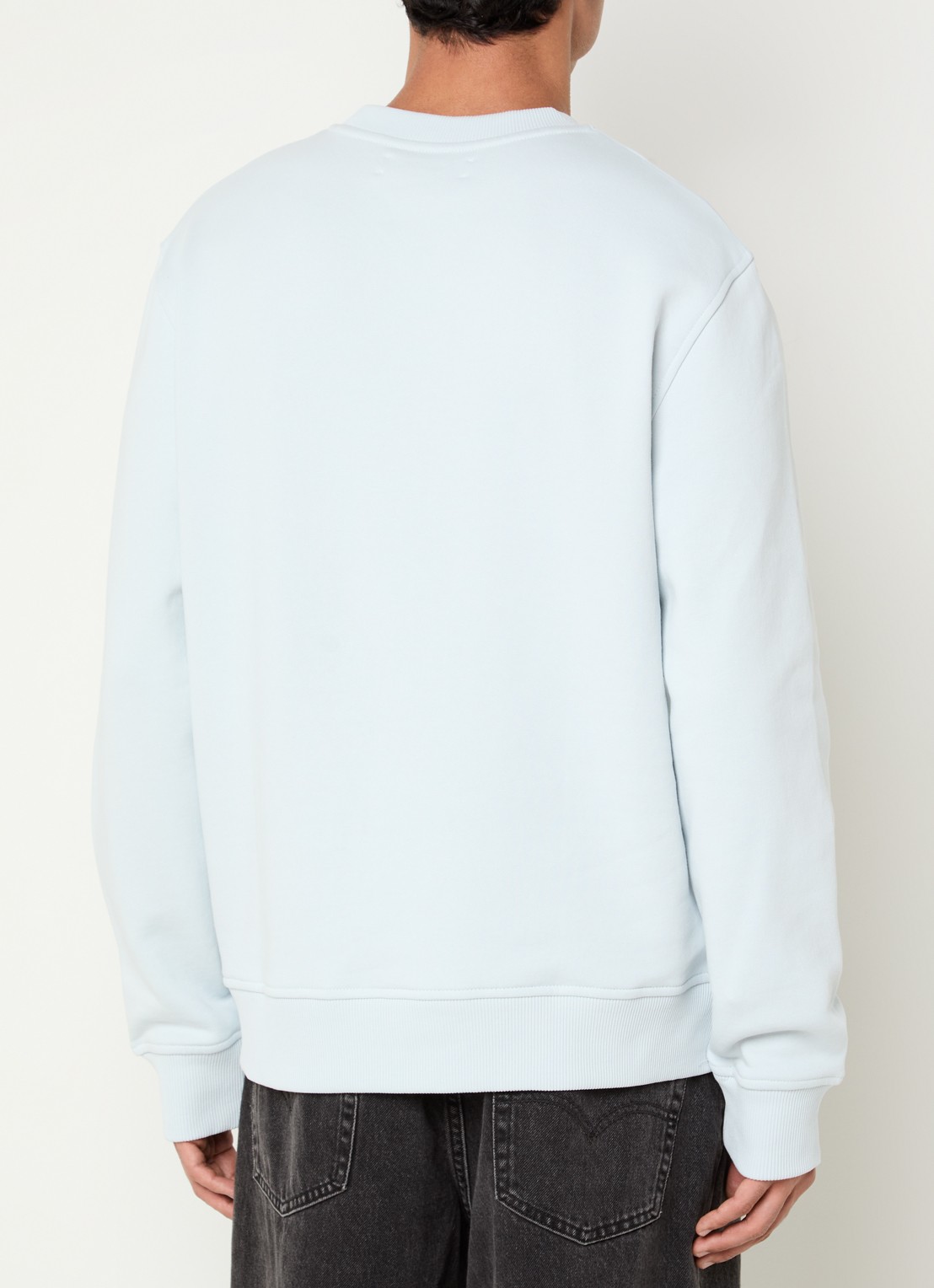 SAMSØE SAMSØE Joel sweater met logo - achterkant 4 lichtblauw