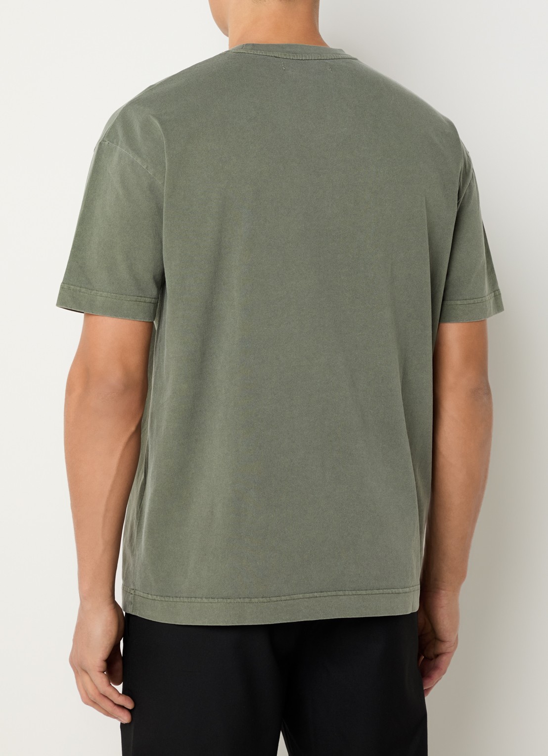 SAMSØE SAMSØE Joel T-shirt met logo - achterkant 2 olijfgroen
