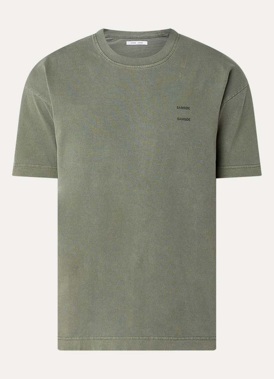 SAMSØE SAMSØE Joel T-shirt met logo - voorkant 3 olijfgroen