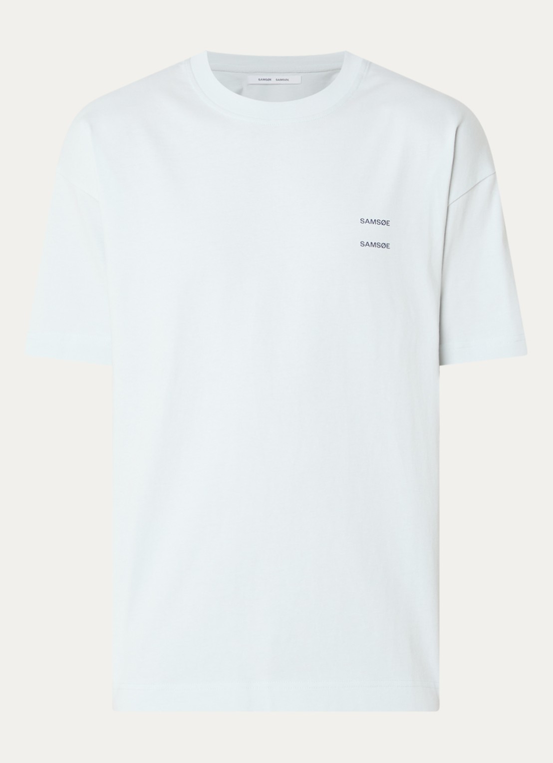 SAMSØE SAMSØE Joel T-shirt met logo - voorkant lichtbruin