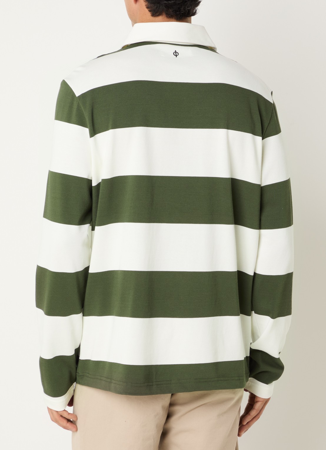 SAMSØE SAMSØE Kevin regular fit polo met streepprint - achterkant 3 groen