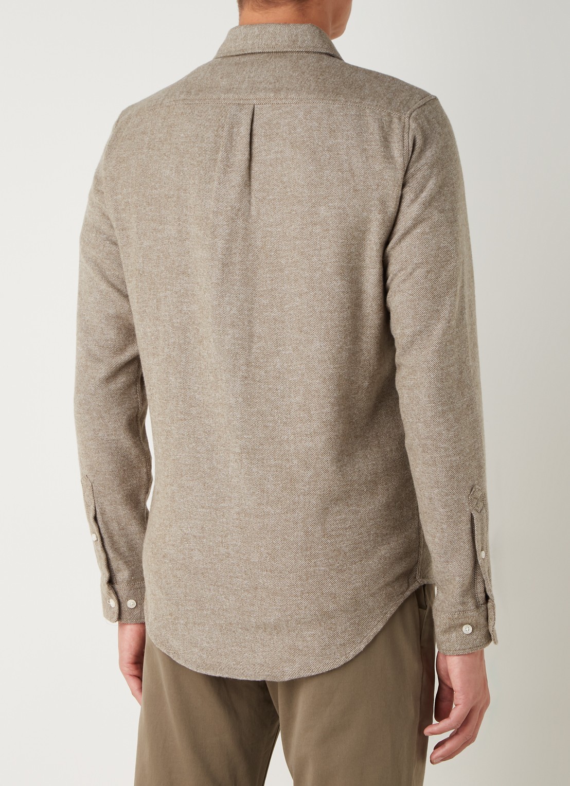 SAMSØE SAMSØE Liam regular fit overhemd van  katoen  - achterkant 4 beige