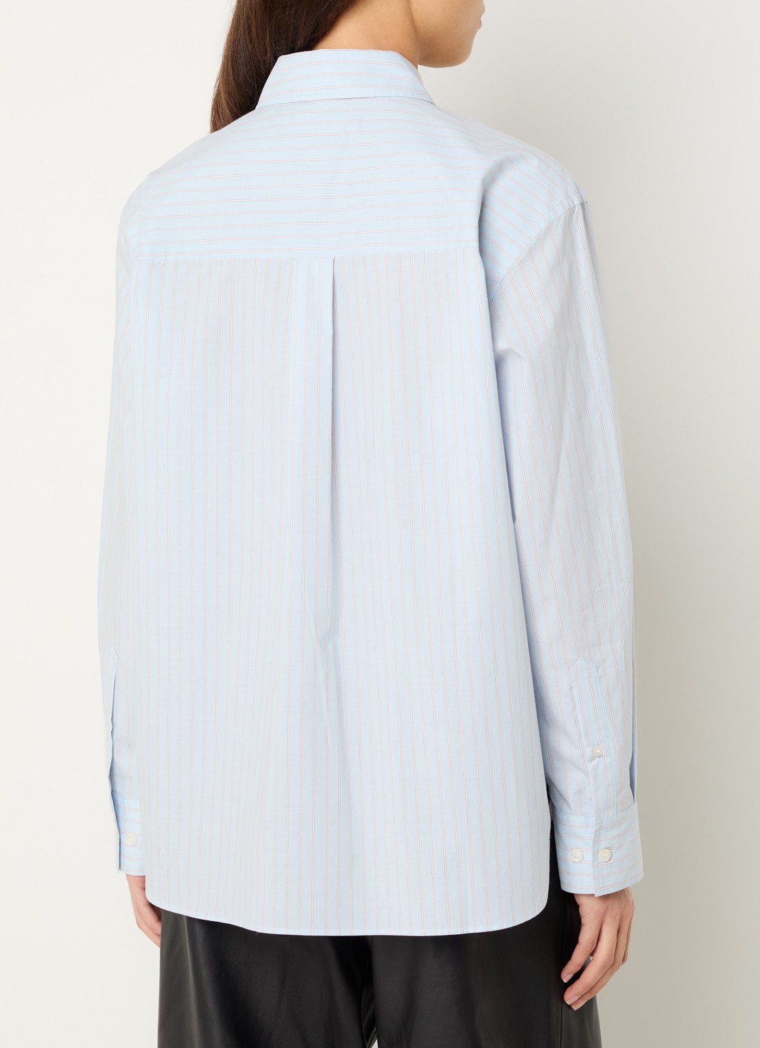 SAMSØE SAMSØE Lova blouse met streepprint - achterkant lichtblauw
