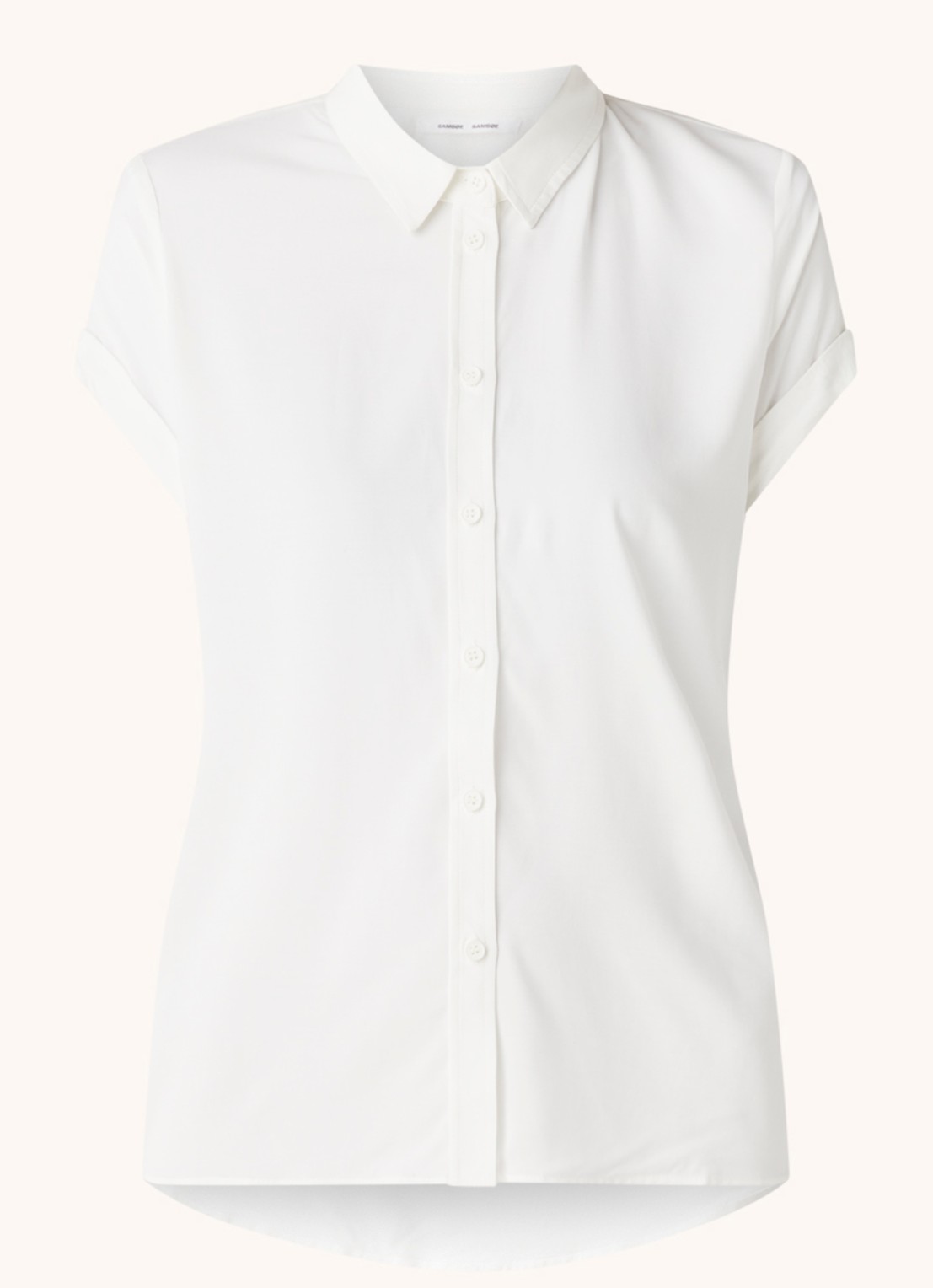 SAMSØE SAMSØE Majan blouse met korte mouw - voorkant gebroken wit