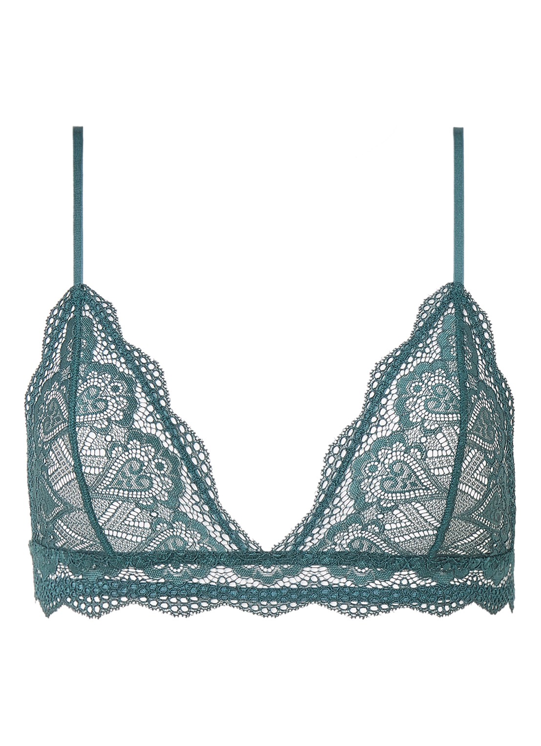 SAMSØE SAMSØE Marilyn bralette van kant - voorkant 2 groen