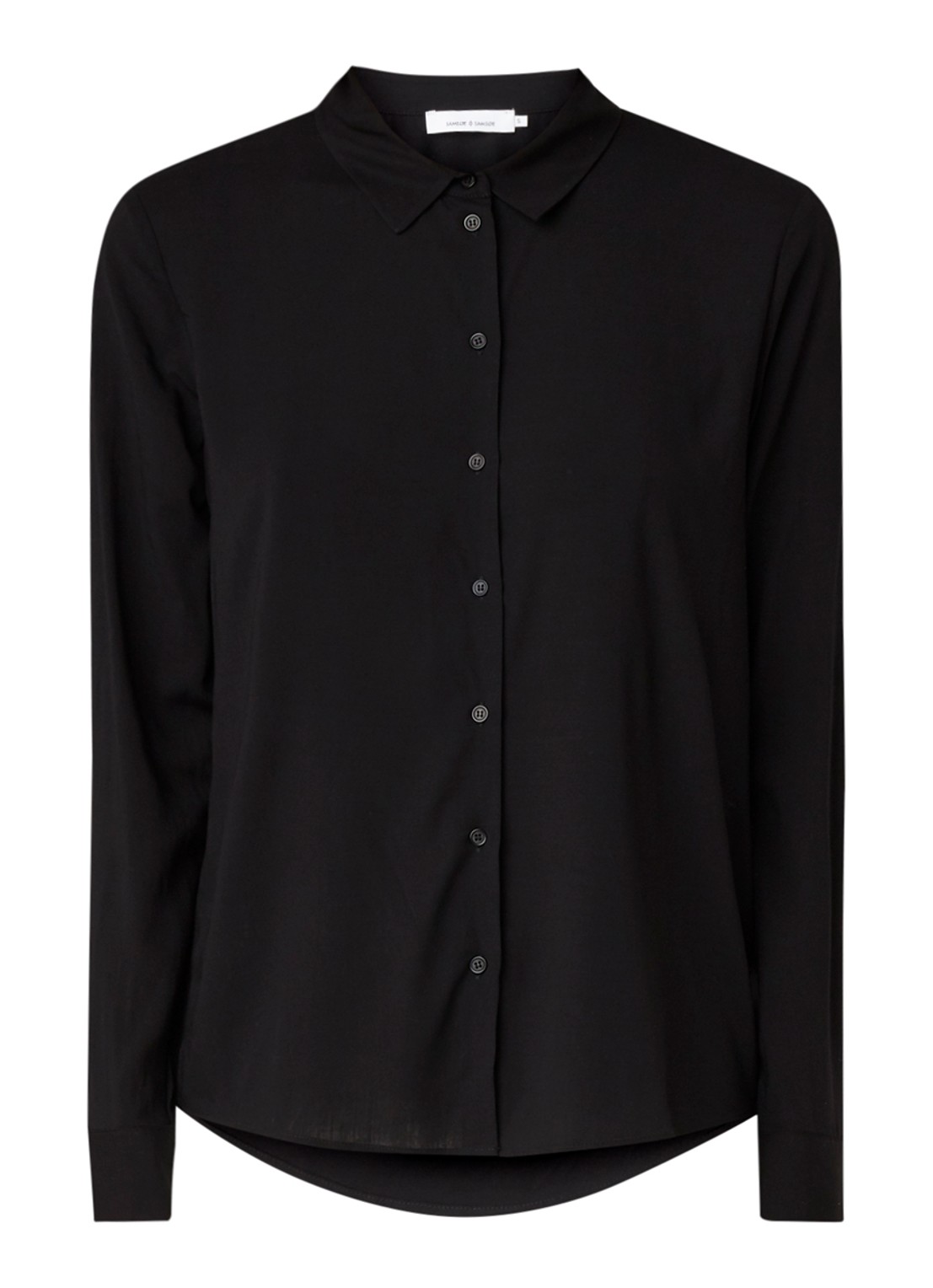 SAMSØE SAMSØE Milly blouse met lang achterpand - voorkant zwart