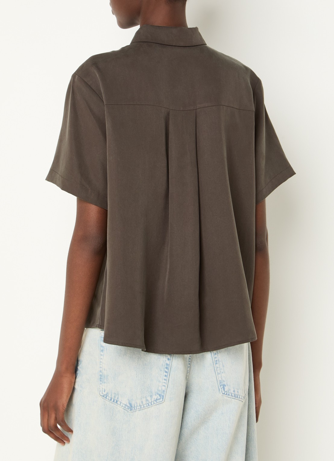 SAMSØE SAMSØE Mina blouse met kraag - achterkant 4 bruin