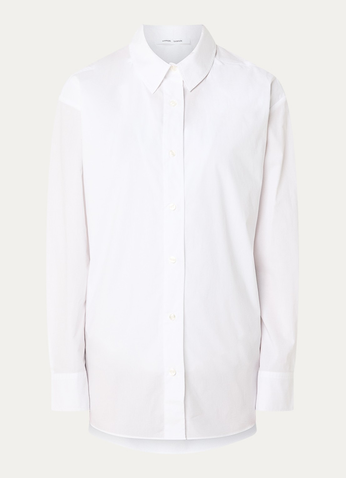 SAMSØE SAMSØE Moon blouse met kraag - voorkant 3 wit