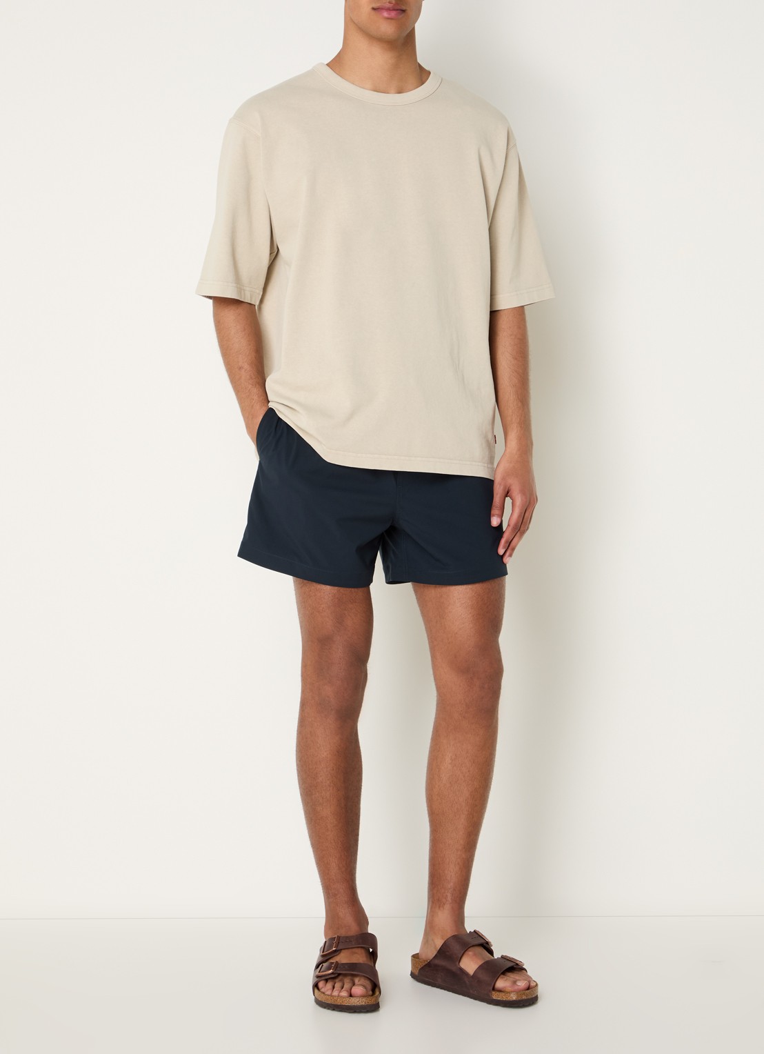SAMSØE SAMSØE Moses zwemshorts met logo - voorkant 4 donkerblauw