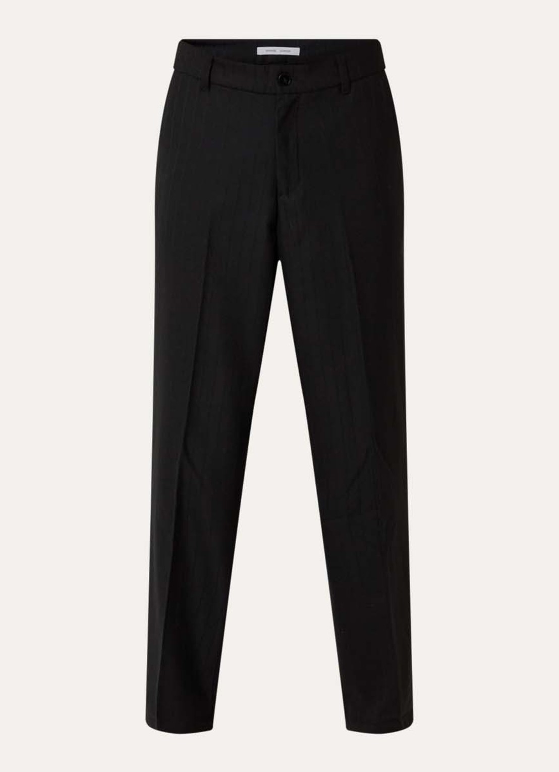 SAMSØE SAMSØE Noah straight fit pantalon in wolblend met steekzakken - voorkant 4 zwart