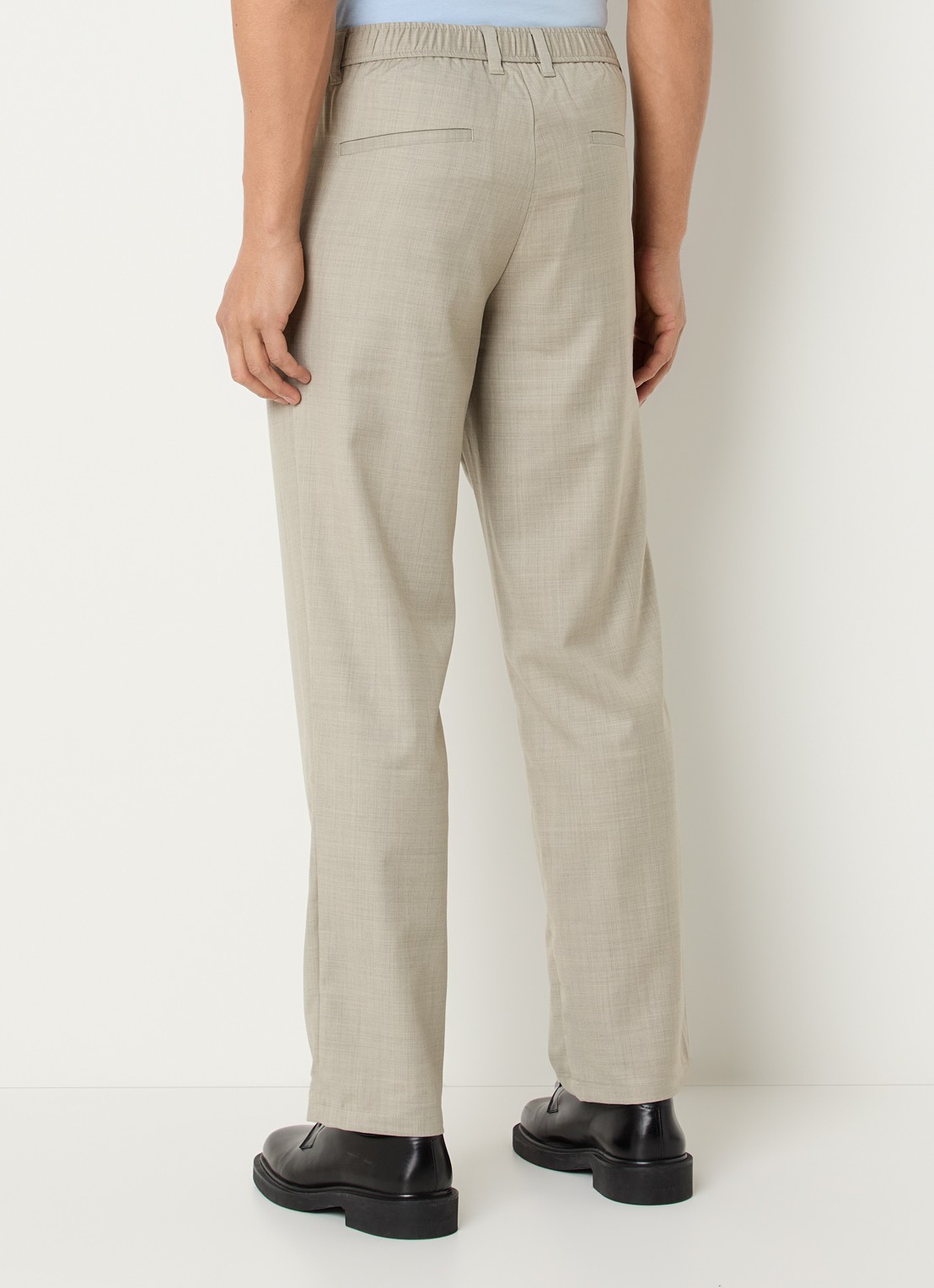 SAMSØE SAMSØE Noah straight fit pantalon in wolblend met steekzakken - achterkant 5 grijs