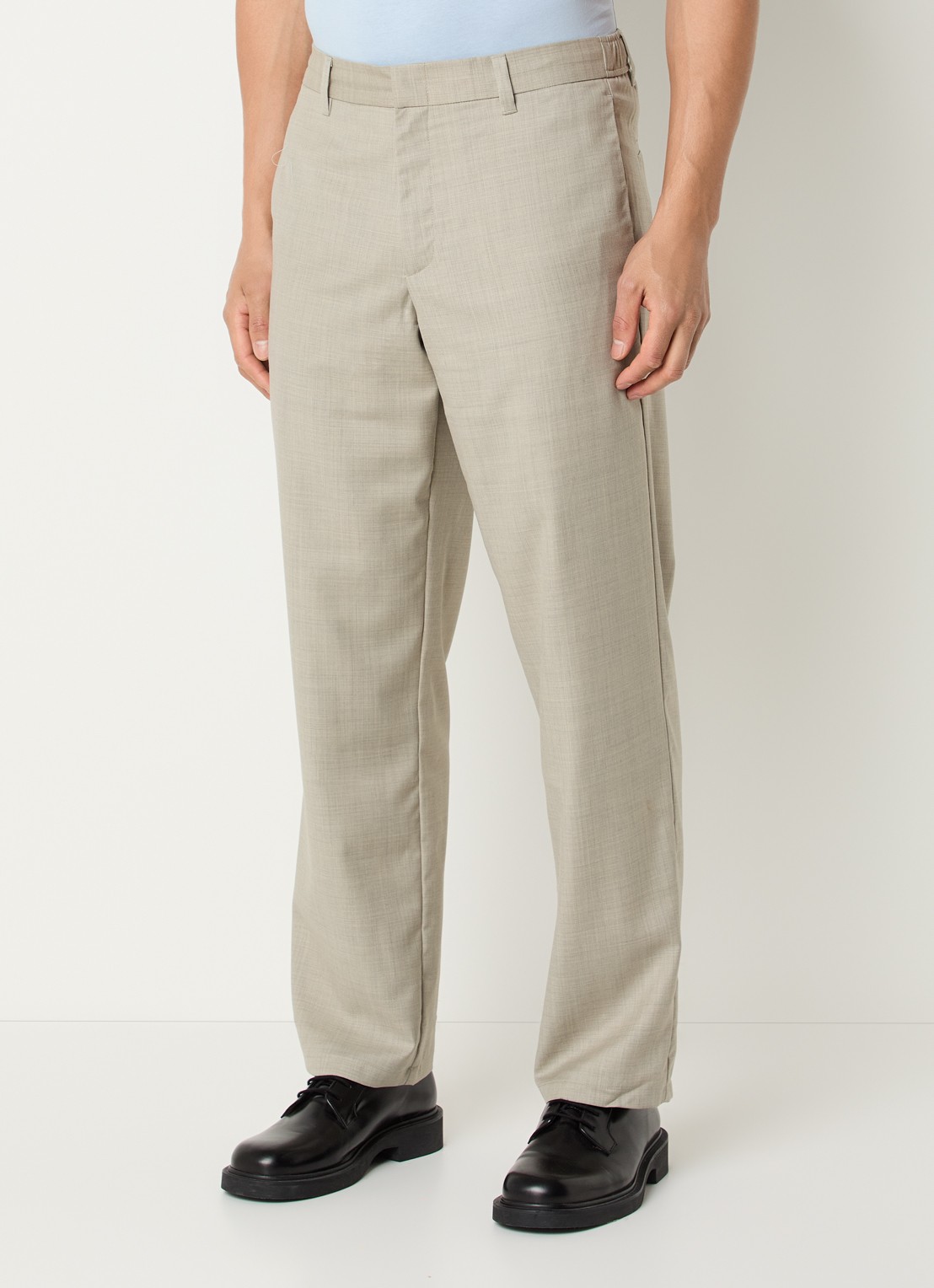 SAMSØE SAMSØE Noah straight fit pantalon in wolblend met steekzakken - detail 3 grijs
