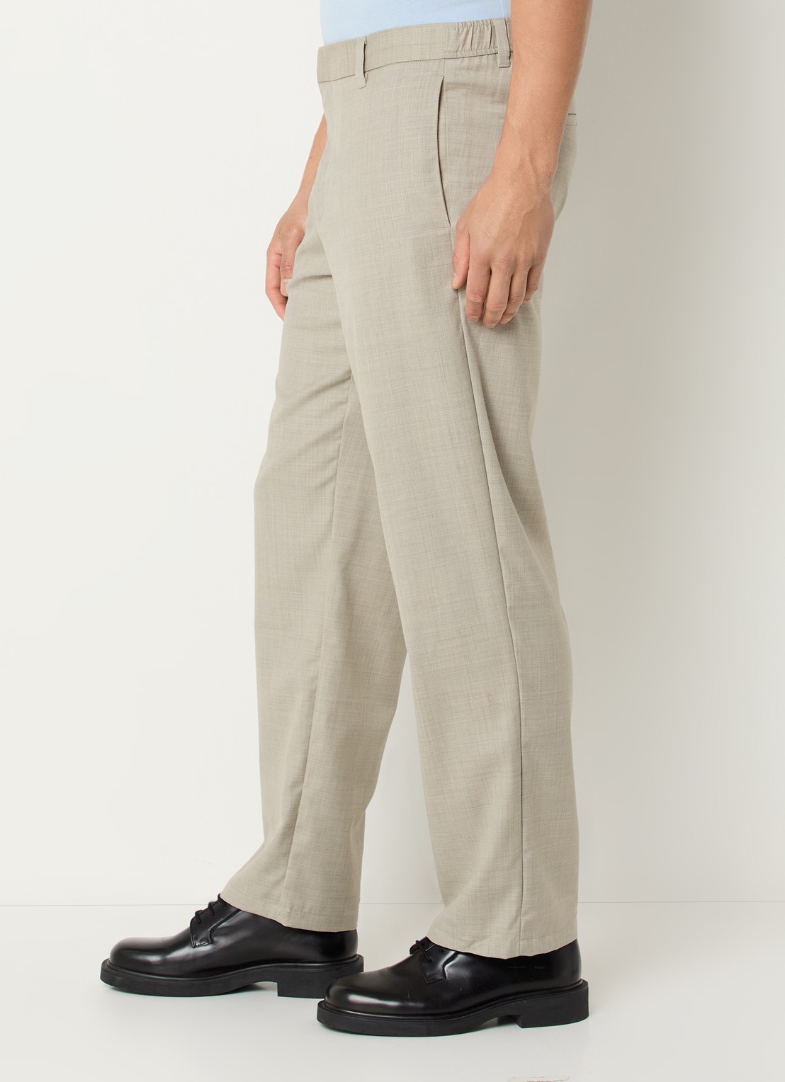 SAMSØE SAMSØE Noah straight fit pantalon in wolblend met steekzakken - detail 4 grijs