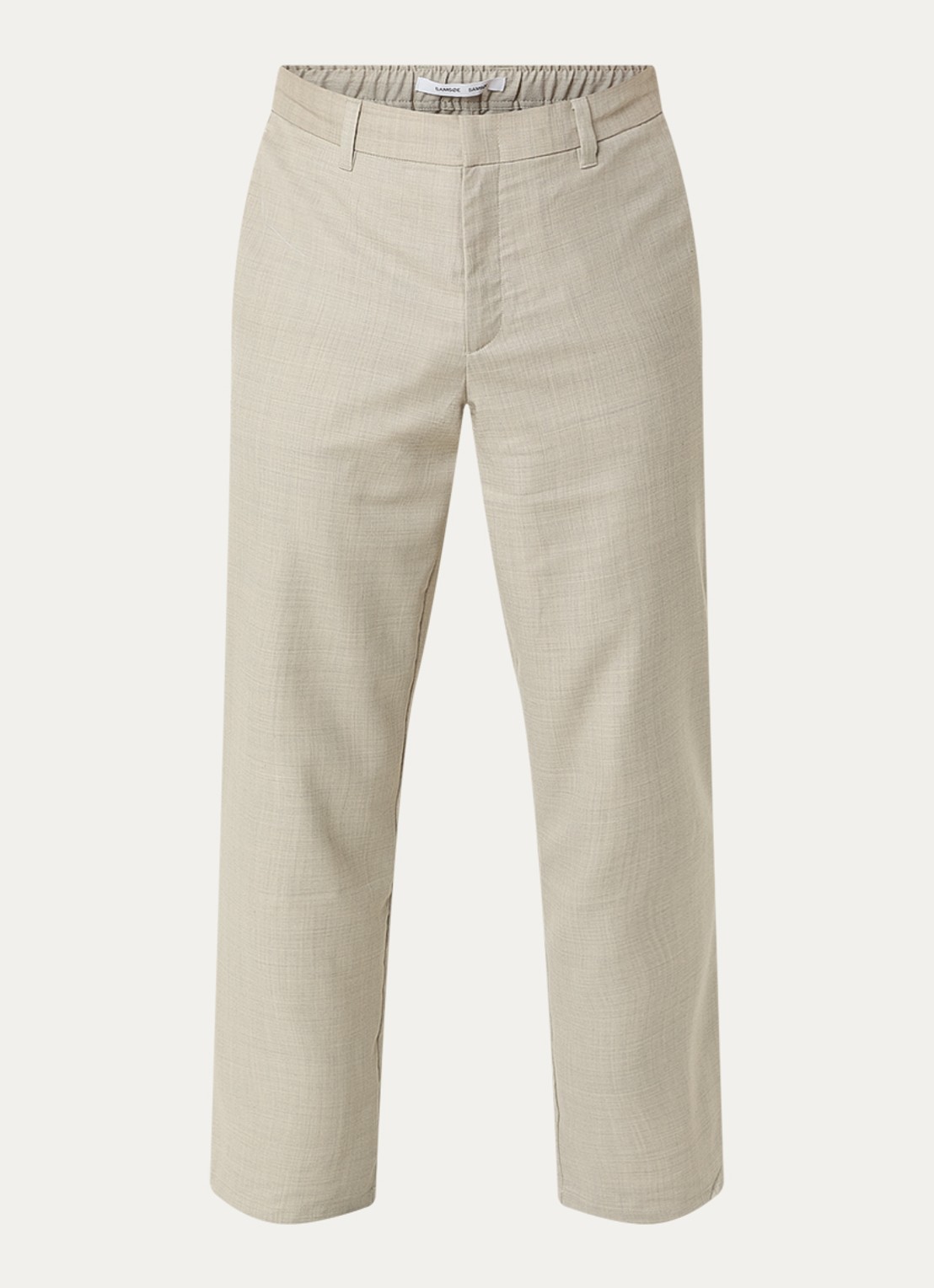 SAMSØE SAMSØE Noah straight fit pantalon in wolblend met steekzakken - voorkant grijs