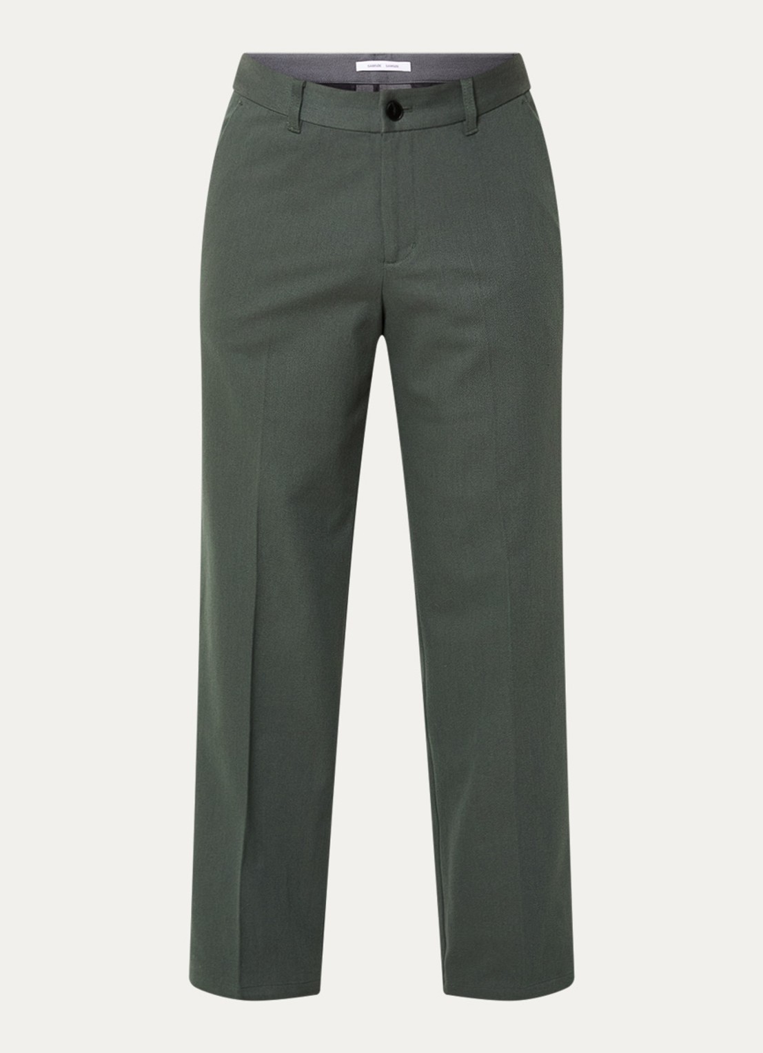 SAMSØE SAMSØE Noah straight fit pantalon in wolblend - voorkant olijfgroen