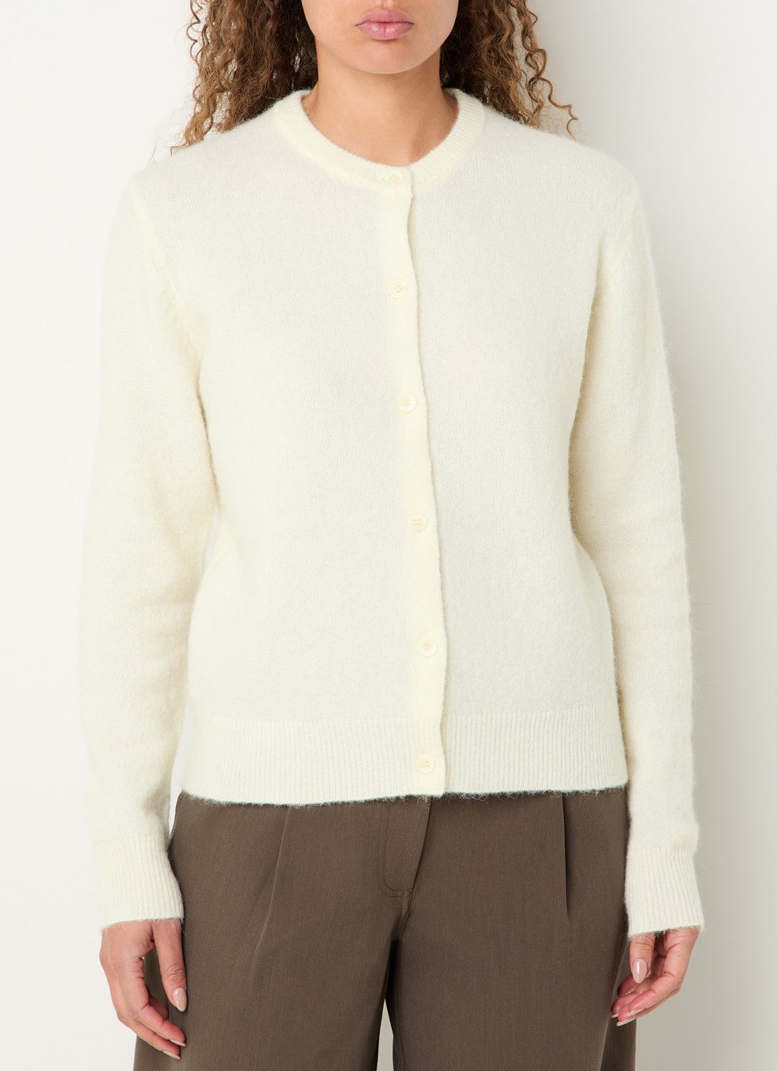 SAMSØE SAMSØE Nor fijngebreid vest in alpaca wolblend - detail 4 ivoor