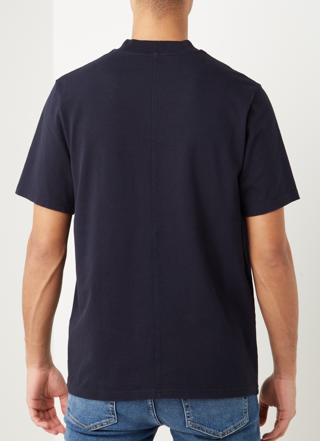 SAMSØE SAMSØE Norsbro T-shirt met logo - achterkant 4 donkerblauw