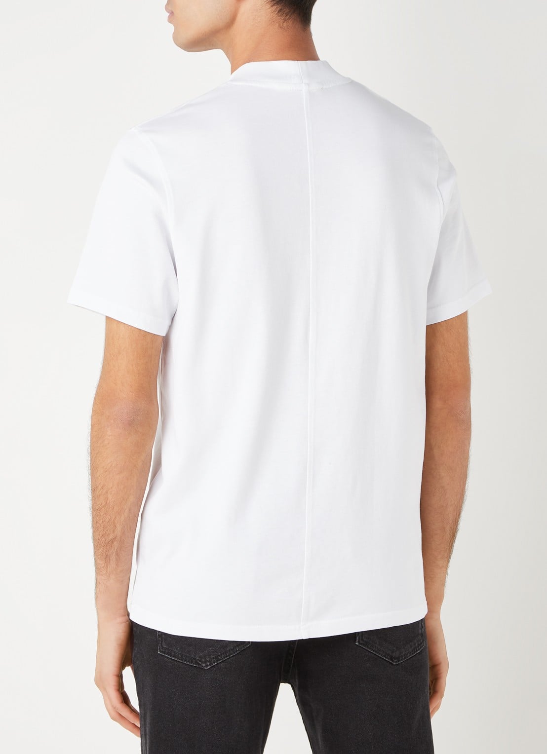 SAMSØE SAMSØE Norsbro T-shirt met opstaande kraag en logo - achterkant wit