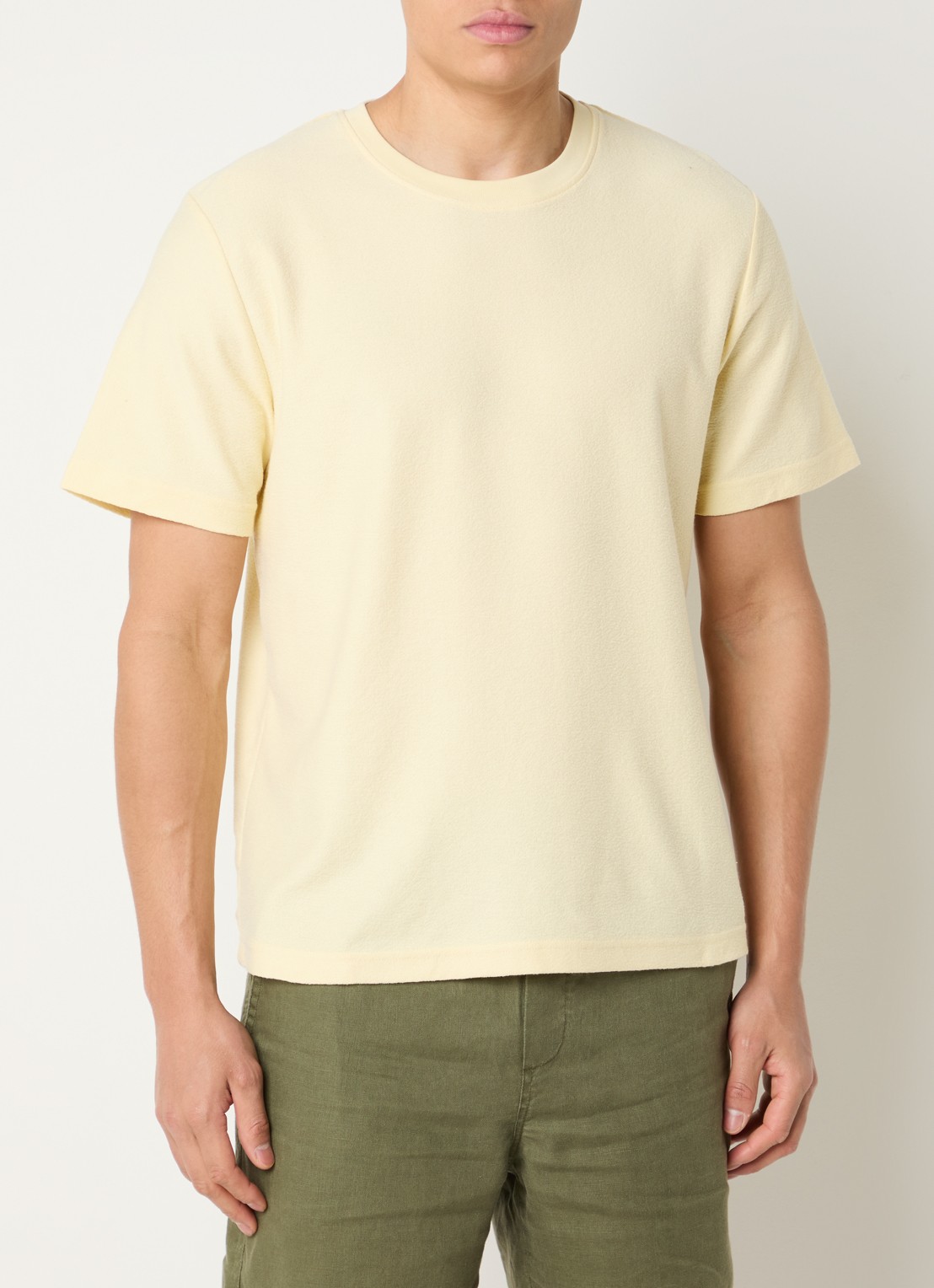 SAMSØE SAMSØE Odin T-shirt met structuur - detail 4 lichtgeel