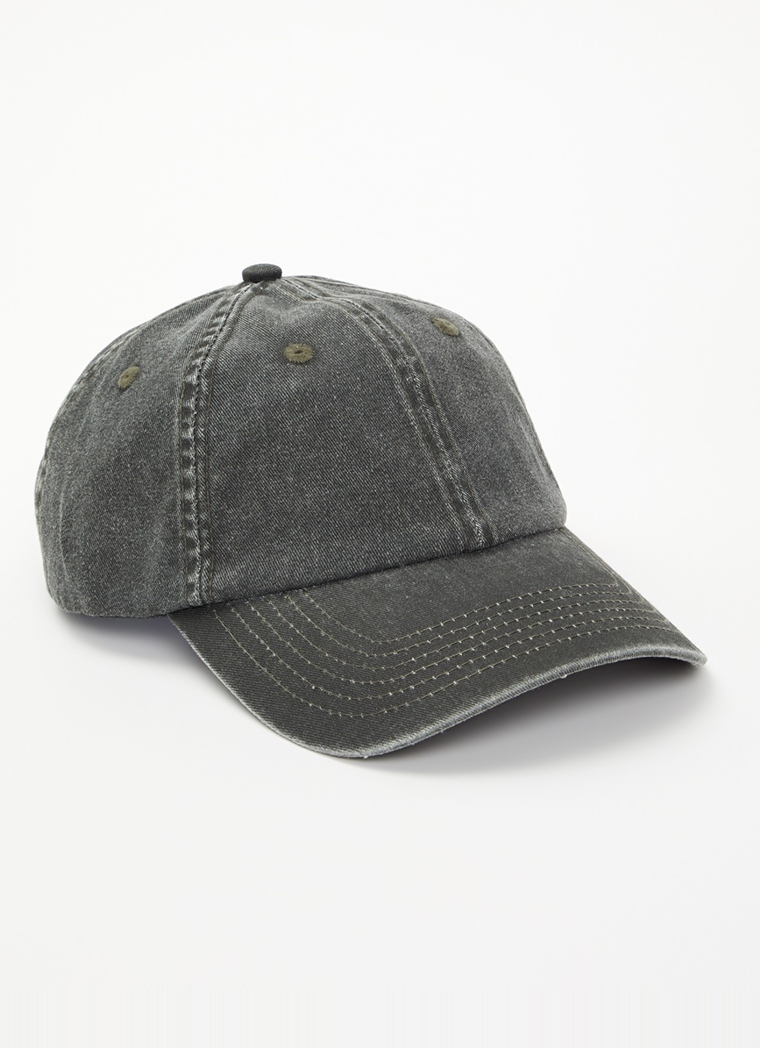 SAMSØE SAMSØE Pet van denim met logoborduring - voorkant 2 groen