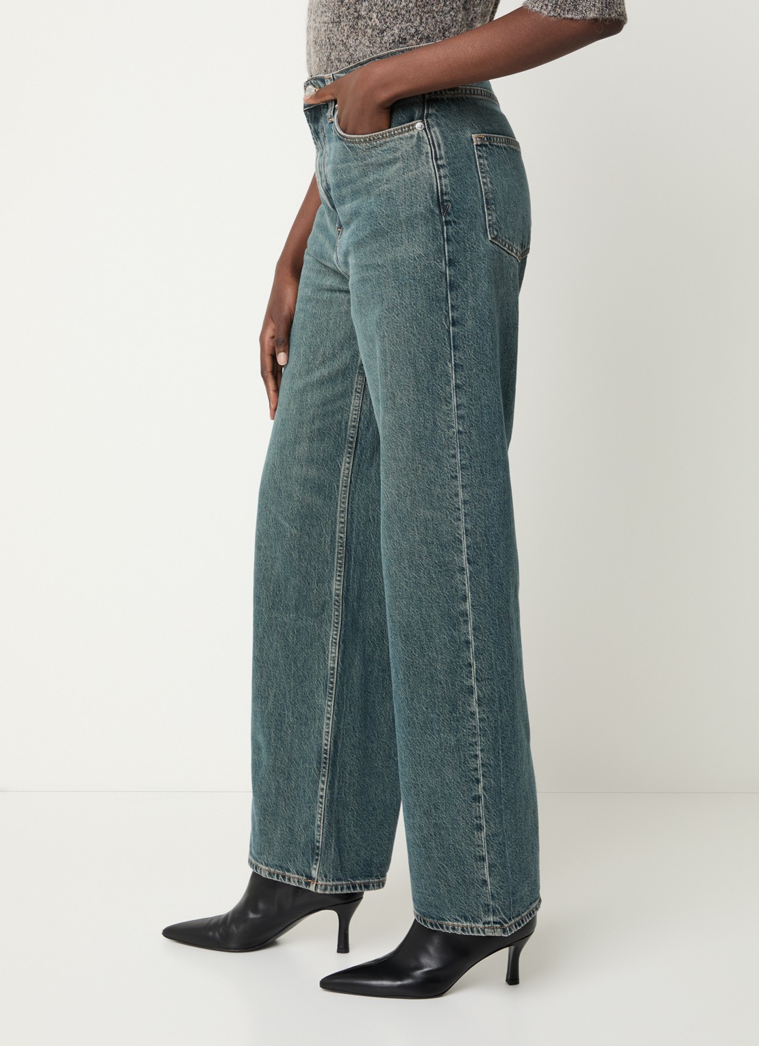SAMSØE SAMSØE Rebecca high waist straight leg jeans met medium wassing - detail 5 indigo