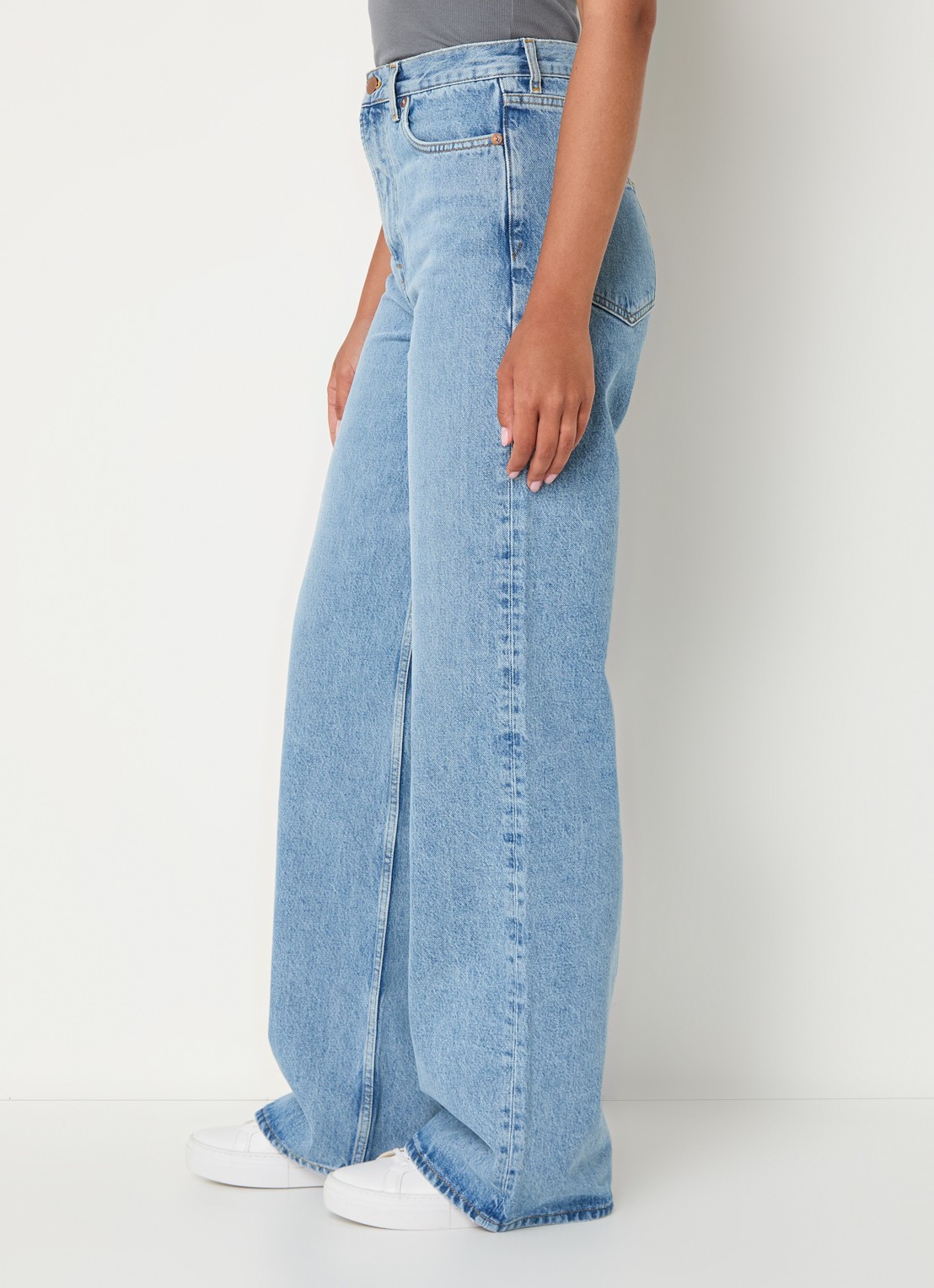 SAMSØE SAMSØE Rebecca high waist straight leg jeans van  katoen - detail 2 indigo