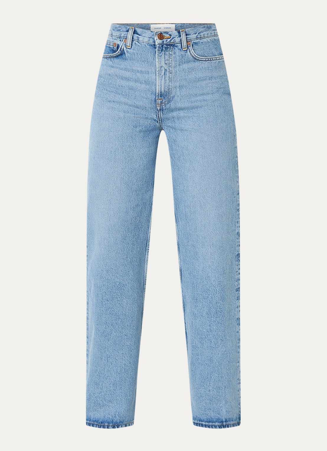SAMSØE SAMSØE Rebecca high waist straight leg jeans van  katoen - voorkant 4 indigo