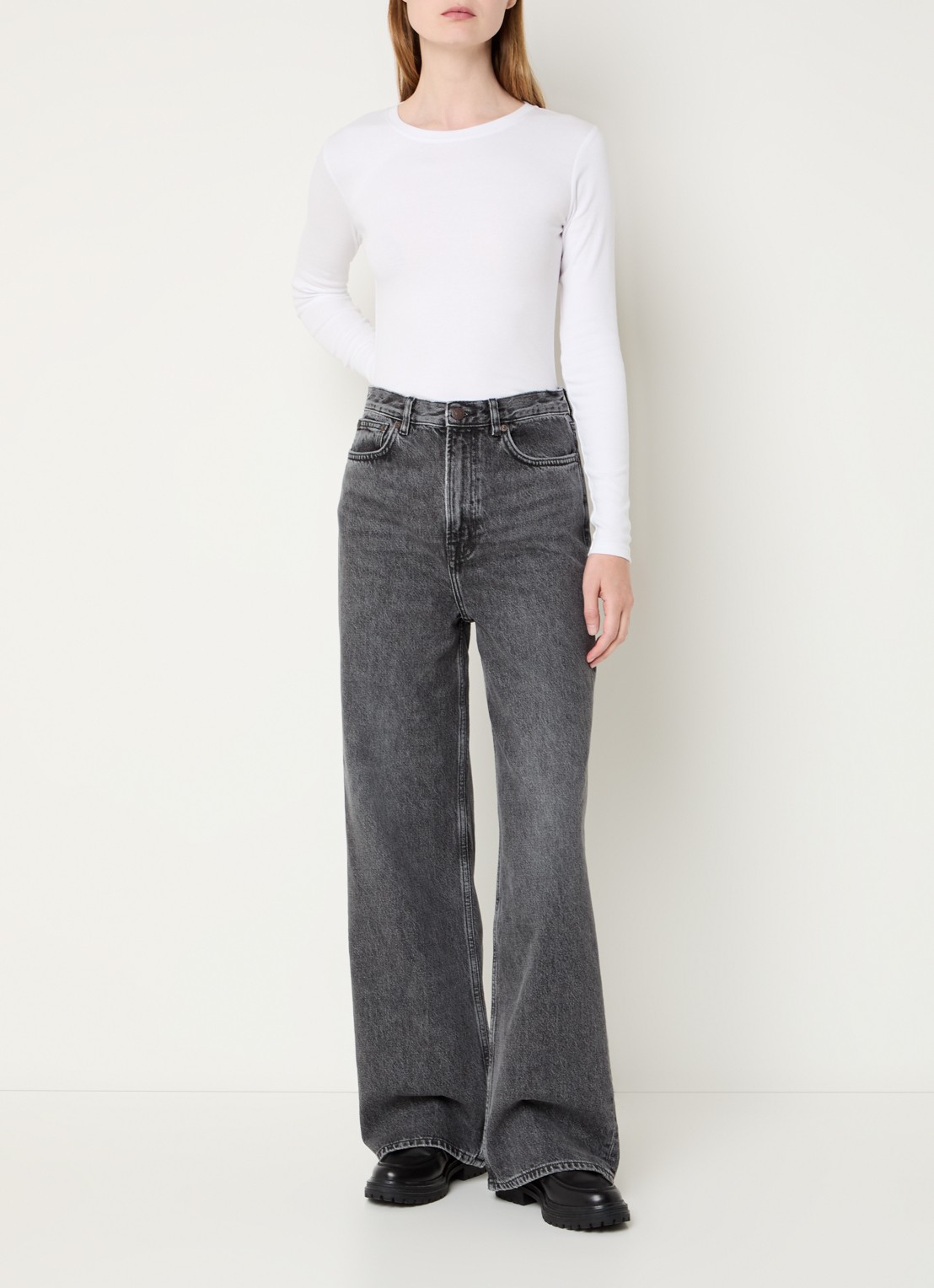 SAMSØE SAMSØE Rebecca loose fit jeans met gekleurde wassing - voorkant 5 antraciet
