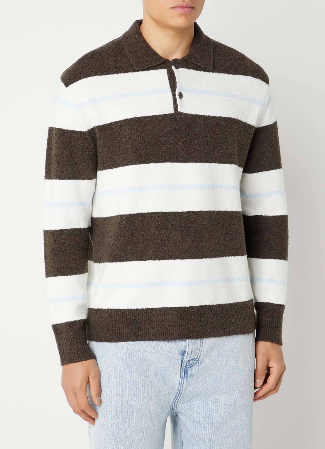 SAMSØE SAMSØE Regular fit polo met streepprint - detail 4 groen