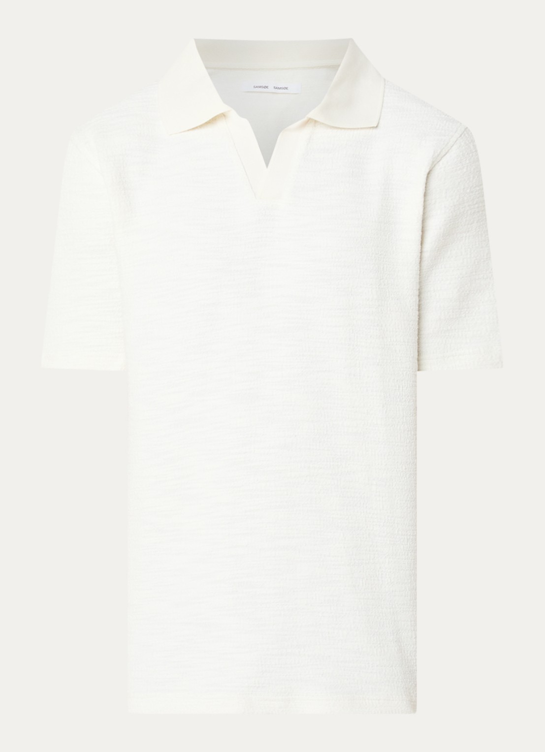 SAMSØE SAMSØE Regular fit polo met stretch - voorkant 3 gebroken wit