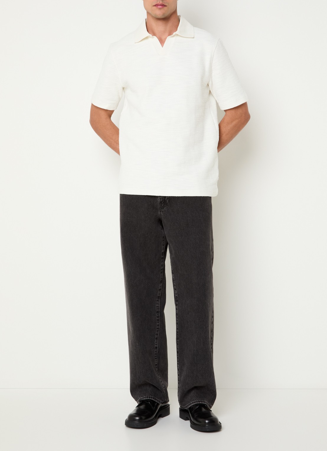 SAMSØE SAMSØE Regular fit polo met stretch - voorkant 4 gebroken wit