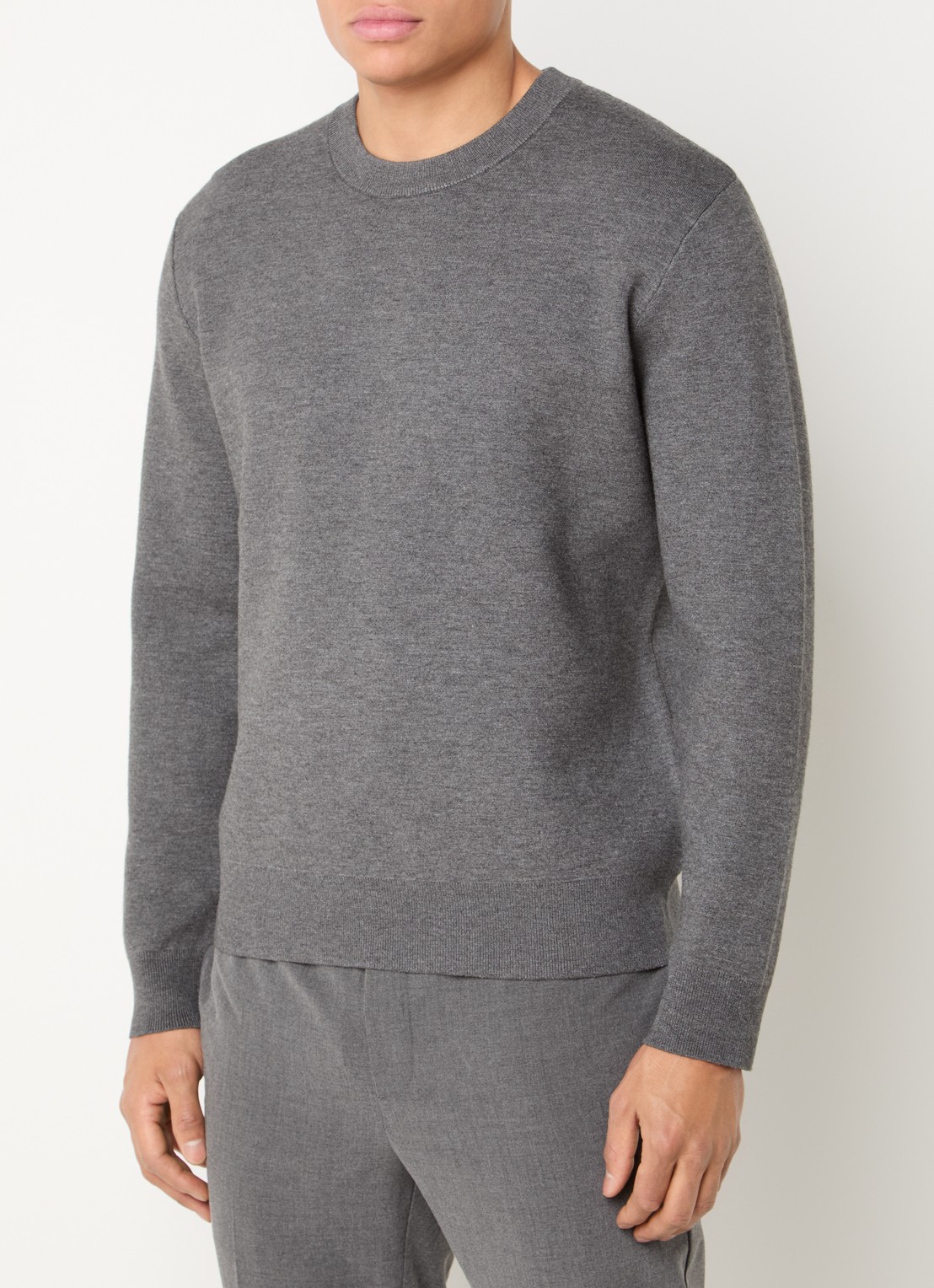 SAMSØE SAMSØE Rico fijngebreide pullover - detail 2 grijs
